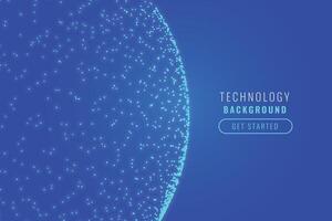 glowing sphere technology particle blue background design vector