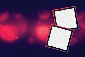 beautiful photoframes background with bokeh effect design vector