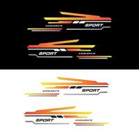 Sport racing car stickers stripe abstract shape . vinyl decal templates isolated set vector