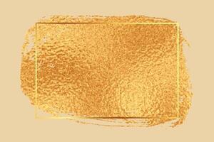 shiny golden foil texture empty frame background vector