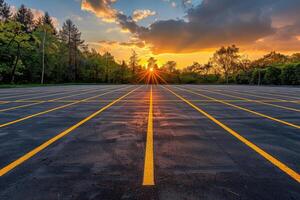 AI generated empty car parking lot and space professional photography photo