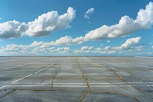 AI generated empty car parking lot and space professional photography photo