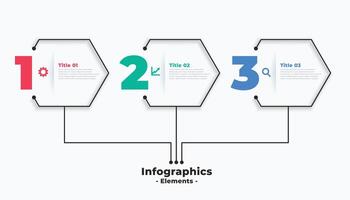 diseño de plantilla de infografía empresarial moderna de tres pasos vector