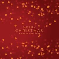 merry christmas red festival bokeh background design vector