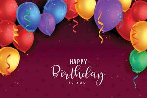 colorful balloons background happy birthday card design vector