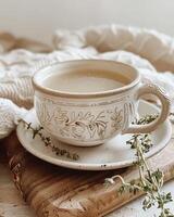 AI generated Relaxing boho style tea photo