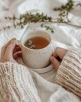 AI generated Relaxing boho style tea photo