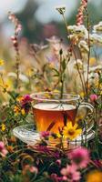 AI generated Relaxing boho style tea photo