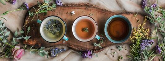 AI generated Relaxing boho style tea photo