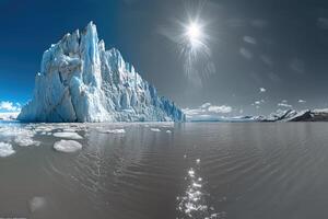 AI generated Climate change melting glaciers faster professional photography photo