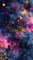 AI generated Vibrant explosion of colorful particles background photo