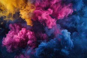 AI generated Vibrant explosion of colorful particles background photo