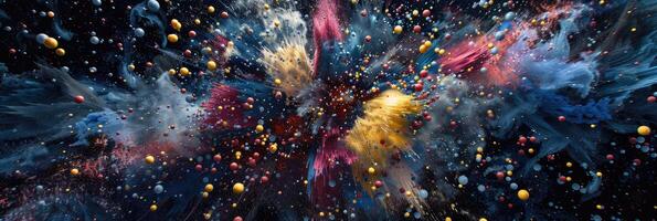 AI generated Vibrant explosion of colorful particles background photo