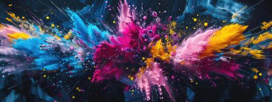 AI generated Vibrant explosion of colorful particles background photo