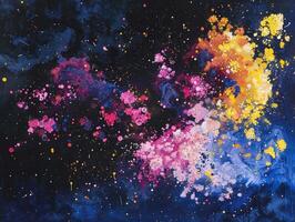 AI generated Vibrant explosion of colorful particles background photo