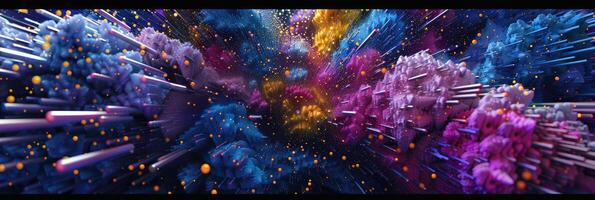 AI generated Vibrant explosion of colorful particles background photo