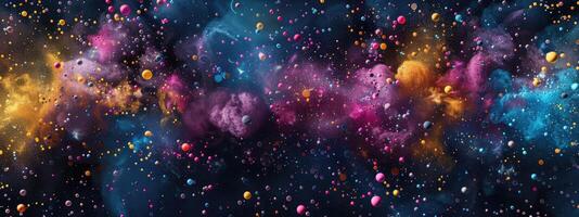 AI generated Vibrant explosion of colorful particles background photo