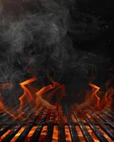 AI generated Flaming grill background photo