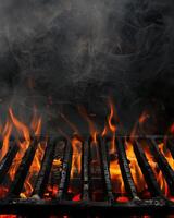 AI generated Flaming grill background photo