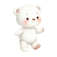 AI generated graphic of a white baby teddy bear on an isolated background png