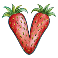 ai généré une stylisé lettre 'v' est représenté avec le texture et Couleur de une fraise, Achevée avec des graines png