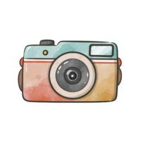 AI generated watercolor graphics with a SLR camera png