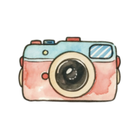 AI generated watercolor graphics with a SLR camera png