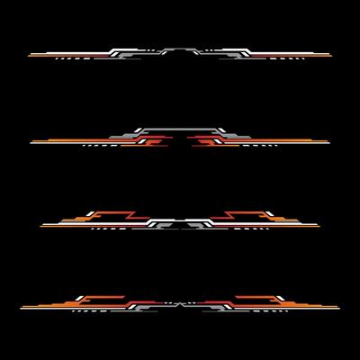 Sport racing stripes car stickers. modification body speed and drift vinyl decal isolated set templates