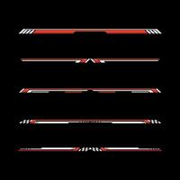 Sport racing stripes car stickers. modification body speed and drift vinyl decal isolated set templates vector