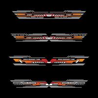 Sport racing stripes car stickers. modification body speed and drift vinyl decal isolated set templates vector