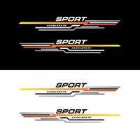 Sport racing car stickers stripe abstract shape . vinyl decal templates isolated set vector