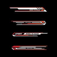 Sport racing stripes car stickers. modification body speed and drift vinyl decal isolated set templates vector