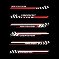 Sport racing stripes car stickers. modification body speed and drift vinyl decal isolated set templates vector