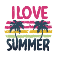 AI generated simple, colorful graphics with the words I love summer png