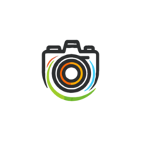 AI generated simple colorful camera slr logo png