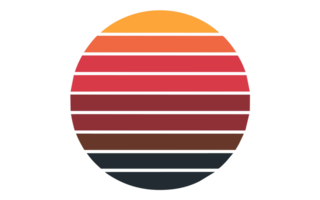 AI generated graphics vintage  of the setting sun png