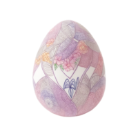 AI generated easter egg graphic in pastel colors on isolated background png