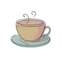 AI generated minimalist pastel cup graphics with png