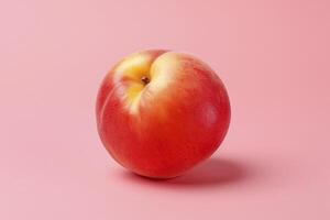 AI generated Delicious nectarine peach, juicy and shiny, isolated in studio. photo