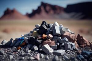 ai generado minería para raro materiales extraído desde el tierra son valioso en internacional comercio. ai generado foto