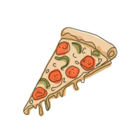 AI generated minimalist graphics slice of pizza with pepperoni png