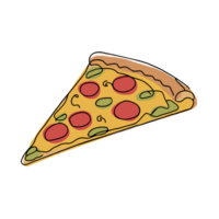 AI generated minimalist graphics slice of pizza with pepperoni png