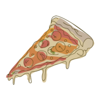 ai gegenereerd minimalistische grafiek plak van pizza met peperoni png