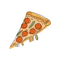 ai gegenereerd minimalistische grafiek plak van pizza met peperoni png