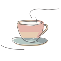 AI generated minimalist pastel cup graphics with png