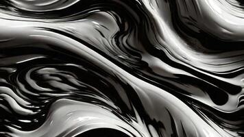 AI generated Liquid wave black and white abstract background photo