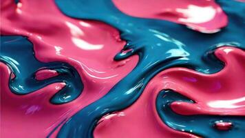 ai generado líquido ola rosado y azul resumen antecedentes foto