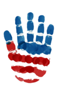 AI generated watercolor hand trace graphic in flag colors png