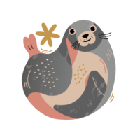 AI generated graphics with a cute seal png