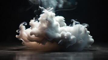 AI generated White colored smoke on a black background photo